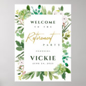 Poster Succulent Foliage Aquarelle Retraite Bienvenue (Devant)