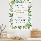 Poster Succulent Foliage Aquarelle Retraite Bienvenue (Cuisine)