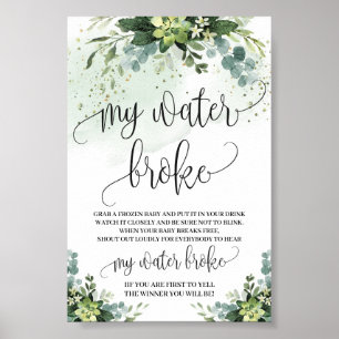 Poster Succulent Mon panneau de table cassé d'eau