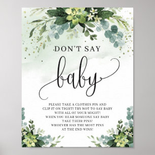 Poster Succulentes fleurs eucalyptus ne disent pas pannea
