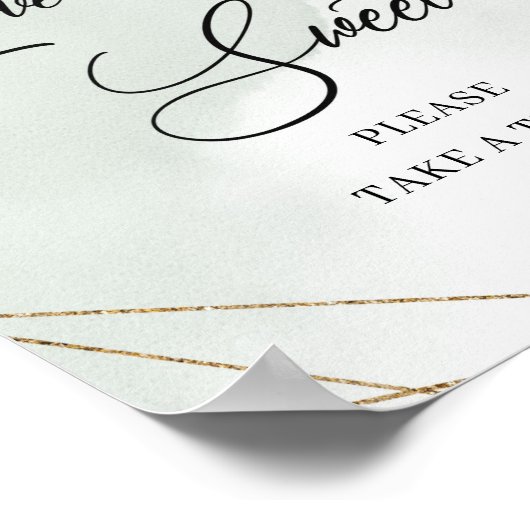 Poster Succulentes rustiques verdure or enseigne d'amour  (Coin)