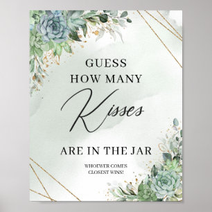 Poster Succulents Devinez combien de baisers sont dans le