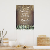 Poster Succulents Mariage campagnard rustique Accueil (Cuisine)