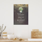 Poster Succulents Verdure Mason Jar Rustique Mariage (Cuisine)