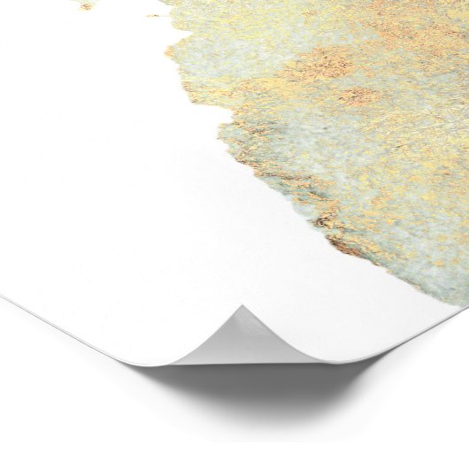 Poster Succulents Verdure or Aquarelles Mariage (Coin)