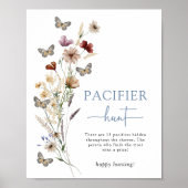 Poster Sucette Fleur Sauvage Bleue (Devant)