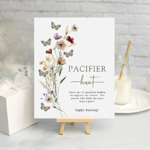 Poster Sucette Fleur Sauvage Verte