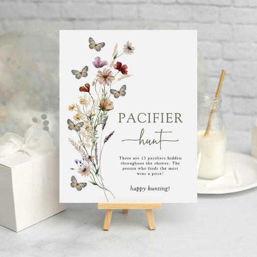 Poster Sucette Fleur Sauvage Verte