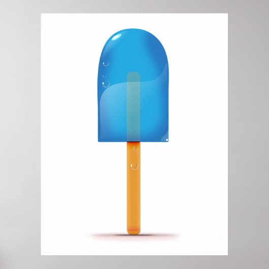 Poster Sucette glacée bleue (Devant)