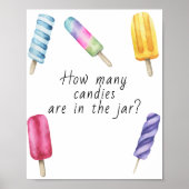 Poster Sucette glacée - devine combien de bonbons dans le (Devant)