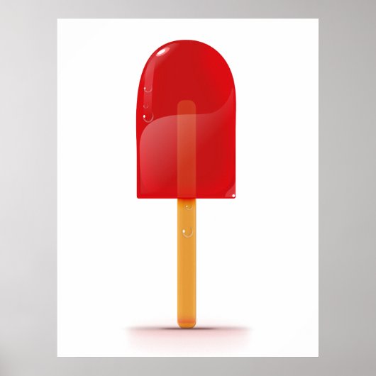 Poster Sucette glacée rouge (Devant)