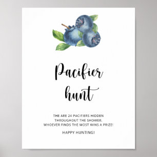 Poster Sucette myrtille - chasse à la tétine jeu de baby