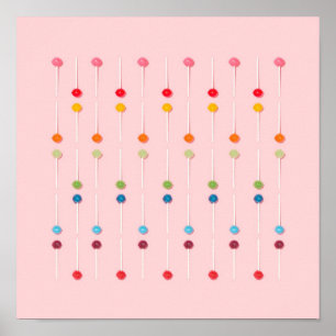 Poster Suckers Lollypop Candy Rainbow