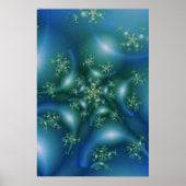 Poster Sucré | Art fractal bleu et vert (Devant)