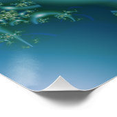 Poster Sucré | Art fractal bleu et vert (Coin)
