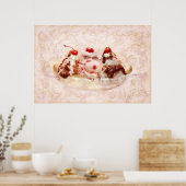 Poster Sucré - Crème glacée - Banana split (Cuisine)
