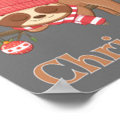 Poster Sucre Cute Sloth Noël (Coin)