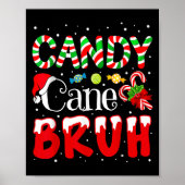 Poster Sucre de canne Bruh Noël Amour Bonbons Garçons Fil (Devant)