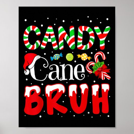 Poster Sucre de canne Bruh Noël Amour Bonbons Garçons Fil (Devant)