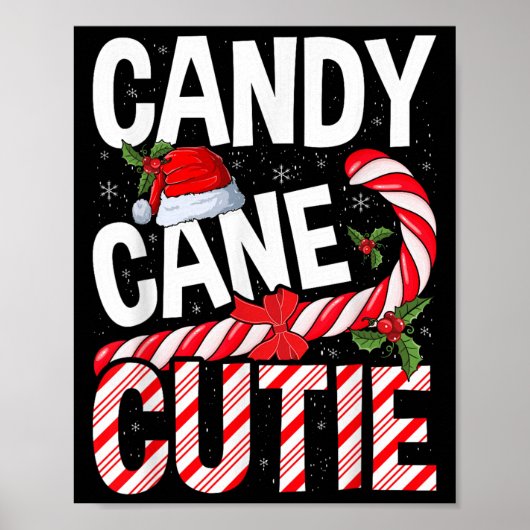 Poster Sucre de canne Cutie Noël Noël Noël Filles Filles (Devant)