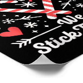 Poster Sucre de canne de Noël Coeur Vacances Famille Corr (Coin)