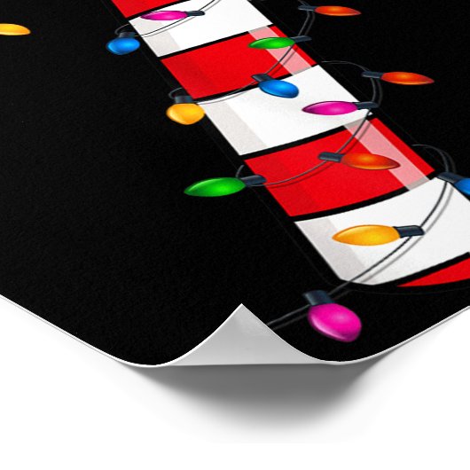 Poster Sucre de canne de Noël Père Noël Xmas Enfants Enfa (Coin)