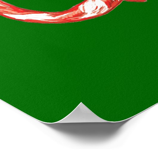 Poster Sucre de canne Joyeux Noël rayé (Coin)