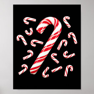Poster Sucre de canne Rouge Et Blanc Père Noël Noël