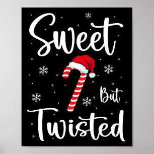 Poster Sucré Mais Drôle De Noël Canne De Bonbon De Noël