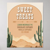 Poster Sucreries et desserts de cactus du désert rustique (Devant)