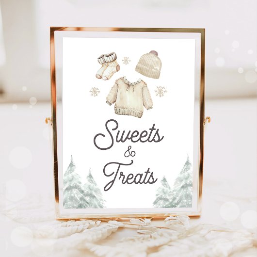 Poster Sucreries et friandises Bébé d'hiver Il fait froid