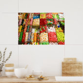 Poster Sucres de bonbons de marché Barcelone Espagne (Cuisine)