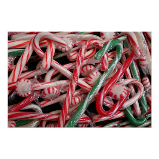 Poster Sucres de canne et menthe de Noël (Devant)