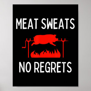 Poster Sucres de viande Pas de Regret Chemise Drôle Porc