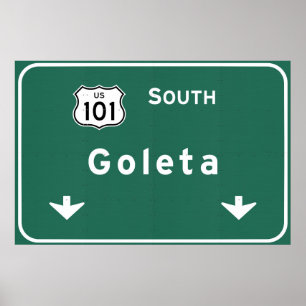 Poster Sud de Goleta la Californie US-101 d'un état à un