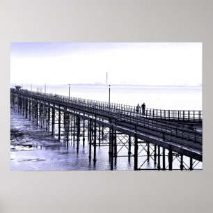 Poster Sud sur Sea Pier Beach Essex Angleterre