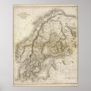 Poster Suède, Danemark, Norvège