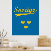 Poster Suède, Sverige, 3 couronnes, (Cuisine)