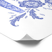 Poster suédois Dala Horse Blue Art (Coin)