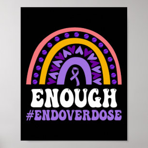 Poster Suffisamment De Surdose Pruple Ribbon Opioïde Over
