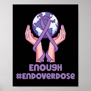 Poster Suffisamment De Surdose Violet Ribbon Opioïde Over