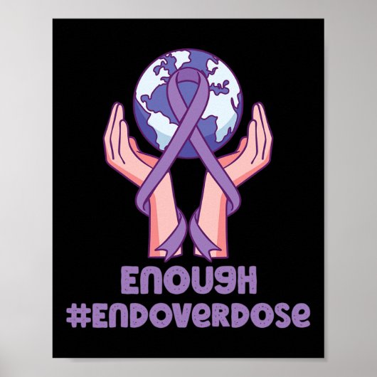 Poster Suffisamment De Surdose Violet Ribbon Opioïde Over (Devant)