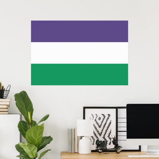 Poster Suffragette Flag (Bureau à domicile)