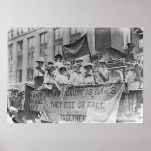 Poster Suffragettes à bord d'un char
