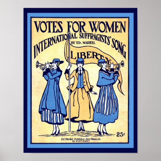 Poster Suffragettes Feuille de vote Vintage Musique Copie (Devant)