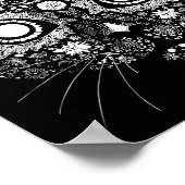 Poster Sugar Cat Skull Flower Artistic Design  (Coin)