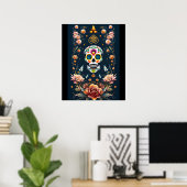 Poster Sugar Skull Art - Embrassez l'esprit festif (Bureau à domicile)
