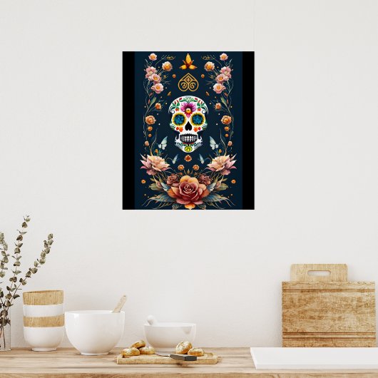 Poster Sugar Skull Art - Embrassez l'esprit festif (Cuisine)