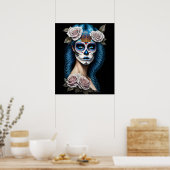Poster Sugar Skull Art - Femme stupéfiante (Cuisine)