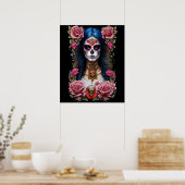 Poster Sugar Skull Art - Femme traditionnelle (Cuisine)
